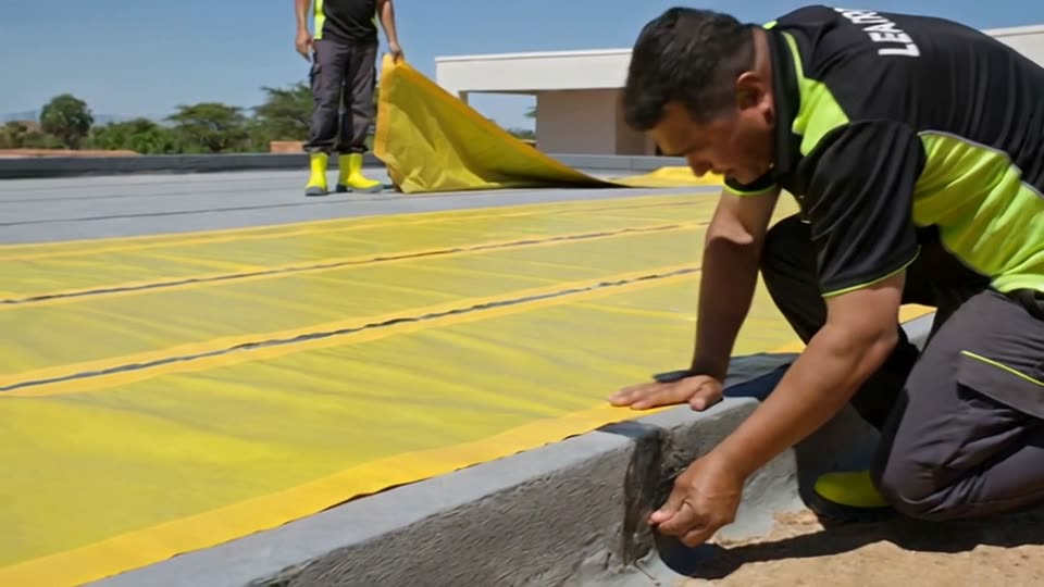 Flat Roof Waterproofing Cape Town - waterproofing membrane bedded into the parapet upstand of a flat roof